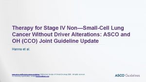 Therapy for Stage IV NonSmallCell Lung Cancer Without