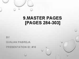 9 MASTER PAGES PAGES 284 303 BY GUNJAN