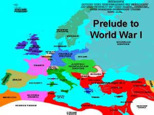 Prelude to World War I Competitive Nationalism Changing