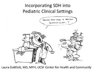 Incorporating SDH into Pediatric Clinical Settings Laura Gottlieb