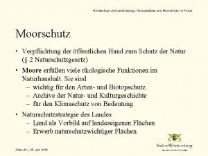 Klimaschutz und Landnutzung Humusaufbau und Moorschutz im Fokus