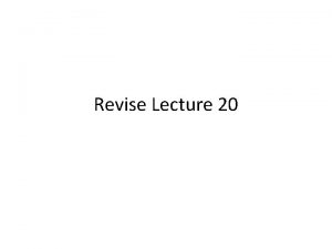 Revise Lecture 20 Loans and Advances Loans and