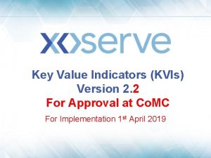 Key Value Indicators KVIs Version 2 2 For