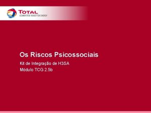 Os Riscos Psicossociais Kit de Integrao de H