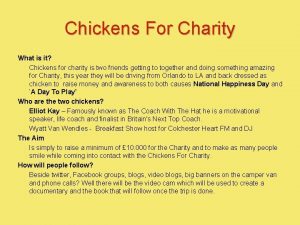 Chickens For Charity What is it Chickens for