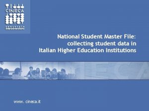 National Student Master File collecting student data in