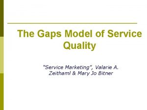 The Gaps Model of Service Quality Service Marketing