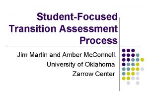 StudentFocused Transition Assessment Process Jim Martin and Amber