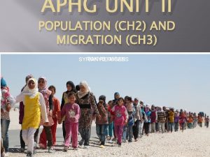 APHG UNIT II POPULATION CH 2 AND MIGRATION