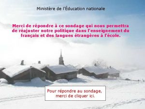 Ministre de lducation nationale Merci de rpondre ce