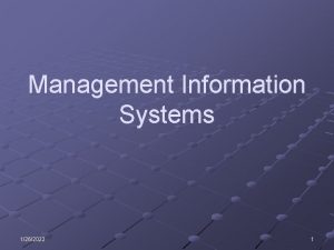 Management Information Systems 1262022 1 Learning Objectives Describe