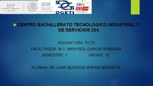 CENTRO BACHILLERATO TECNOLOGICO INDUSTRIAL Y DE SERVICIOS 234