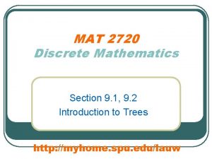 MAT 2720 Discrete Mathematics Section 9 1 9