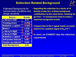 Extinction Related Background Degrading the extinction by a