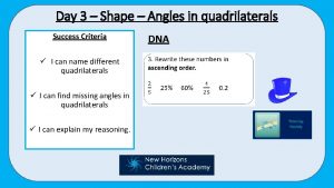 Day 3 Shape Angles in quadrilaterals Success Criteria