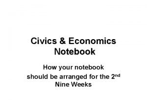 Civics Economics Notebook How your notebook should be