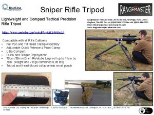 Sniper Rifle Tripod Lightweight and Compact Tactical Precision