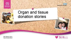 Organ and tissue donation stories Lesson outcomes To