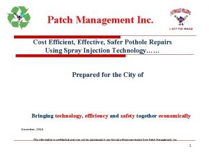 Patch Management Inc Cost Efficient Effective Safer Pothole