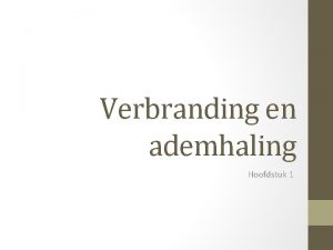 Verbranding en ademhaling Hoofdstuk 1 1 3 Verbranding