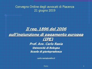 Convegno Ordine degli avvocati di Piacenza 21 giugno