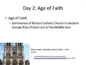 Day 2 Age of Faith Age of Faith