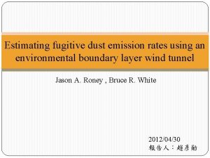 Estimating fugitive dust emission rates using an environmental