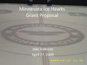 Minnesota Ice Hawks Grant Proposal Jake Halloran April