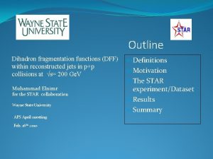 Outline Dihadron fragmentation functions DFF within reconstructed jets