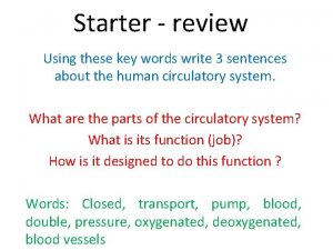 Starter review Using these key words write 3