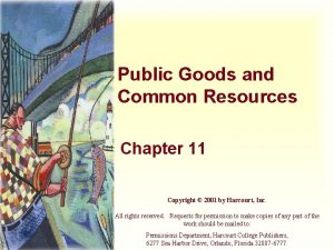 Public Goods and Common Resources Chapter 11 Copyright