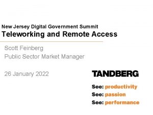 New Jersey Digital Government Summit Teleworking and Remote