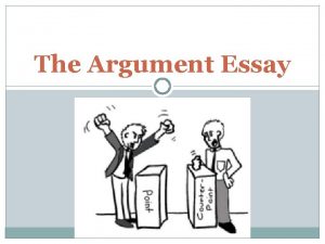 The Argument Essay Argument Essay Prompt Write a