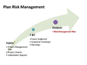 Plan Risk Management Outputs Risk Management Plan T