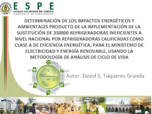 DETERMINACIN DE LOS IMPACTOS ENERGTICOS Y AMBIENTALES PRODUCTO