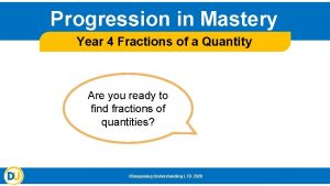 Progression in Mastery Year 4 Fractions of a