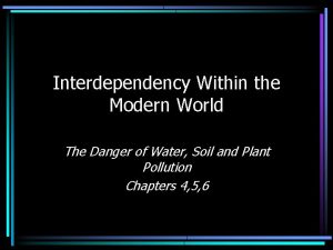 Interdependency Within the Modern World The Danger of