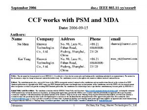 September 2006 doc IEEE 802 11 yyxxxxr 0