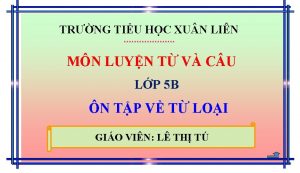 TRNG TIU HC XU N LIN MN LUYN