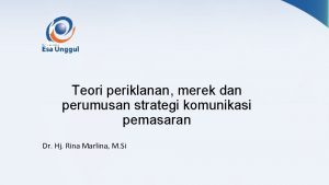 Teori periklanan merek dan perumusan strategi komunikasi pemasaran