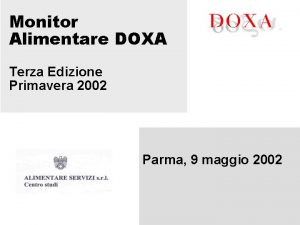 Monitor Alimentare DOXA Terza Edizione Primavera 2002 Parma