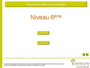 Proportionnalit pourcentage Niveau me 6 Activits Exercices Mesdames