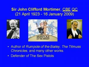 Sir John Clifford Mortimer CBE QC 21 April