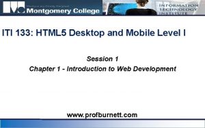 ITI 133 HTML 5 Desktop and Mobile Level