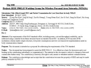May 2009 doc IEEE 802 15 09 0317