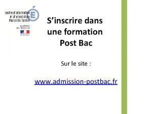 Sinscrire dans une formation Post Bac Sur le