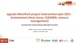 Uganda More Pork project intervention plan 2021 Environment