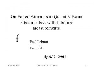 On Failed Attempts to Quantify Beam Beam Effect