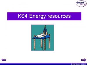 KS 4 Energy resources Boardworks Ltd 2003 Sources