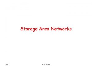 Storage Area Networks SMU CSE 8344 Whats SANs